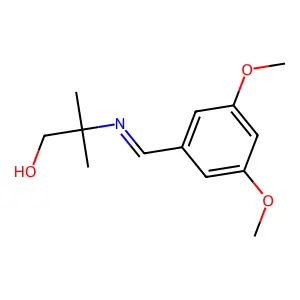 2-[(3,5-Dimethoxyphenyl)methylideneamino]-2-methylpropan-1-ol structure