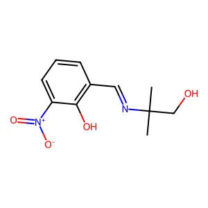 2-[(1-Hydroxy-2-methylpropan-2-yl)iminomethyl]-6-nitrophenol structure