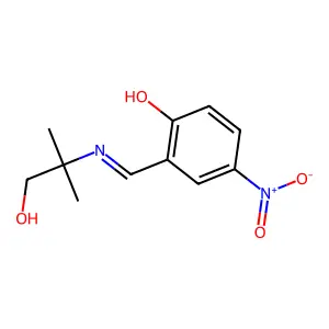 2-{(E)-[(1-hydroxy-2-methylpropan-2-yl)imino]methyl}-4-nitrophenol structure