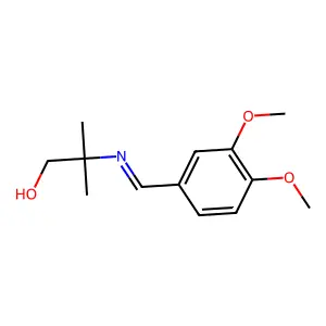 2-{[(e)-(3,4-Dimethoxyphenyl)methylidene]amino}-2-methylpropan-1-ol structure