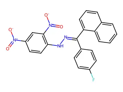 N-[[(4-fluorophenyl)-naphthalen-1-ylmethylidene]amino]-2,4-dinitroaniline structure