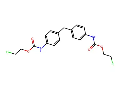 Bis(2-chloroethyl) N,N'-(methylenedi-4,1-phenylene)biscarbamate structure