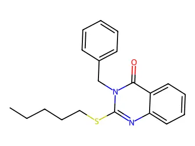 3-benzyl-2-(pentylsulfanyl)quinazolin-4(3H)-one structure