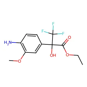 Ethyl 2-(4-amino-3-methoxyphenyl)-3,3,3-trifluoro-2-hydroxypropanoate structure