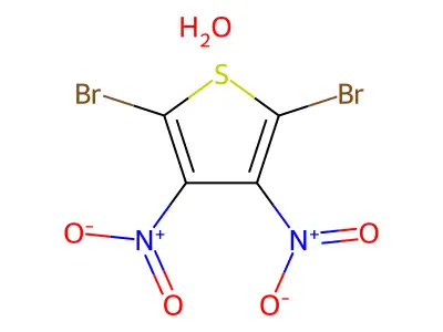 2,5-Dibromo-3,4-dinitrothiophene hydrate structure