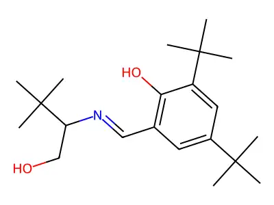 2,4-Di-tert-butyl-6-[(1E)-[(1-hydroxy-3,3-dimethylbutan-2-yl)imino]methyl]phenol structure