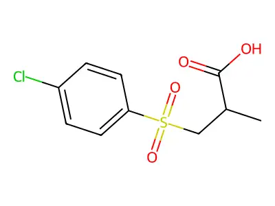 3-[(4-Chlorophenyl)sulfonyl]-2-methylpropanoic acid structure