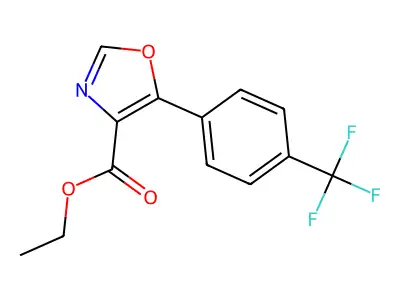 Ethyl 5-[4-(trifluoromethyl)phenyl]-1,3-oxazole-4-carboxylate structure