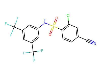 N-(3,5-Bis(trifluoromethyl)phenyl)-2-chloro-4-cyanobenzenesulfonamide structure