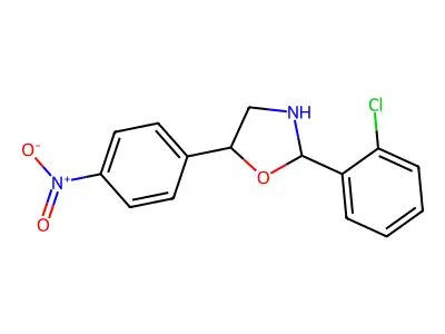2-(2-Chlorophenyl)-5-(4-nitrophenyl)-1,3-oxazolidine structure