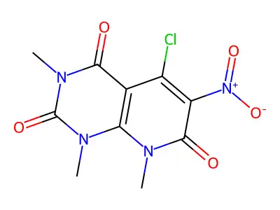 5-Chloro-1,3,8-trimethyl-6-nitropyrido[2,3-d]pyrimidine-2,4,7-trione structure