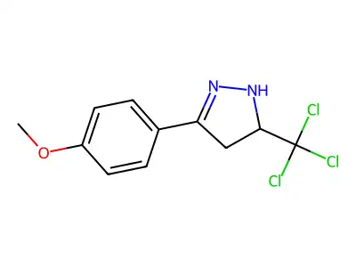 3-(4-methoxyphenyl)-5-(trichloromethyl)-4,5-dihydro-1H-pyrazole structure