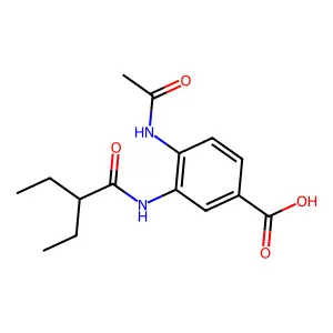 4-(N-乙酰氨基)-3-[N-(2-乙基丁酰氨基)]苯甲酸 structure