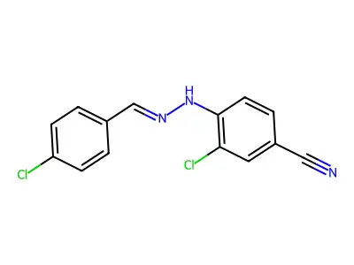 3-Chloro-4-[2-[(4-chlorophenyl)methylene]hydrazinyl]benzonitrile structure