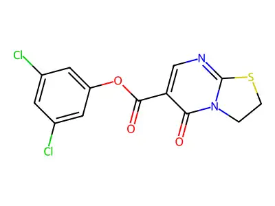 3,5-Dichlorophenyl 2,3-dihydro-5-oxo-5H-thiazolo(3,2-a)pyrimidine-6-carboxylate structure