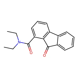 N,N-diethyl-9-oxo-9H-fluorene-1-carboxamide structure