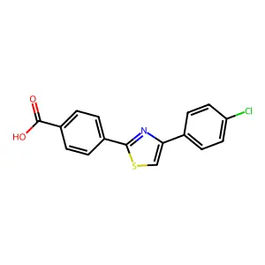 4-[4-(4-Chlorophenyl)-1,3-thiazol-2-yl]benzenecarboxylic acid structure