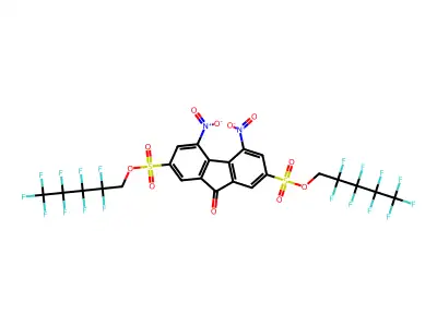 di(2,2,3,3,4,4,5,5,5-nonafluoropentyl) 4,5-dinitro-9-oxo-9H-2,7-fluorenedisulphonate structure