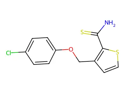 3-[(4-Chlorophenoxy)methyl]thiophene-2-carbothioamide structure