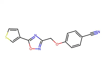 4-[(5-Thiophen-3-yl-1,2,4-oxadiazol-3-yl)methoxy]benzonitrile structure