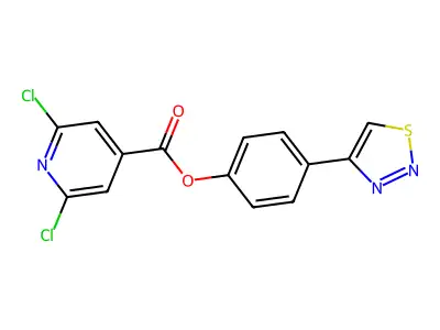 4-(1,2,3-Thiadiazol-4-yl)phenyl 2,6-dichloroisonicotinate structure