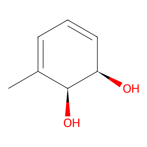 (1R,2S)-3-methylcyclohexa-3,5-diene-1,2-diol structure