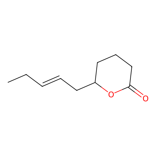 2H-Pyran-2-one, tetrahydro-6-(2-penten-1-yl)- structure