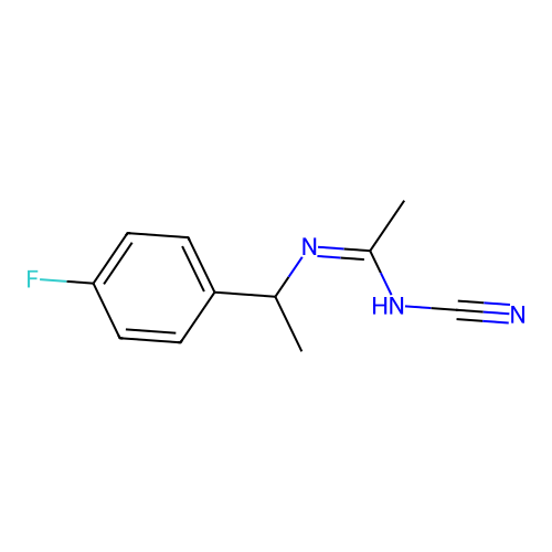N-cyano-N'-[1-(4-fluorophenyl)ethyl]ethanimidamide structure