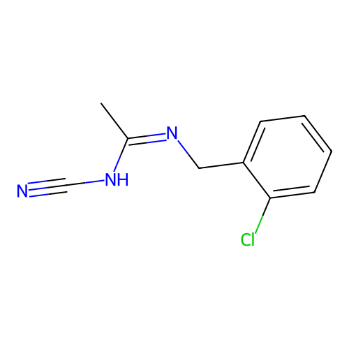 N'-[(2-chlorophenyl)methyl]-N-cyanoethanimidamide structure