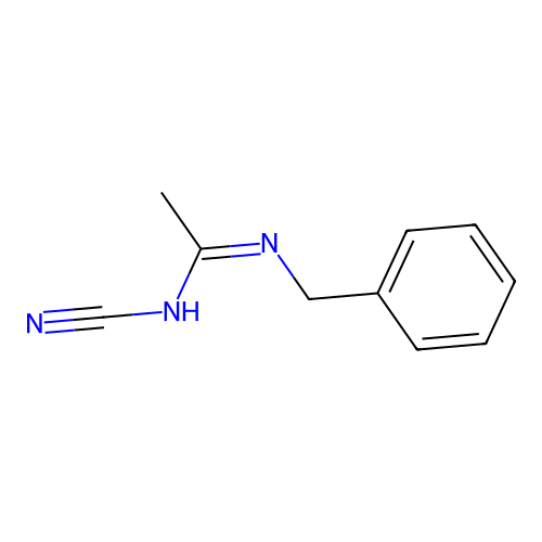 N'-benzyl-N-cyanoethanimidamide structure
