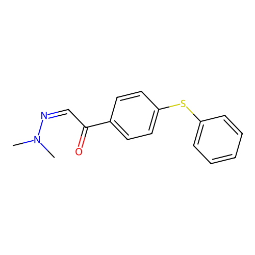 (2Z)-2-(dimethylhydrazinylidene)-1-(4-phenylsulfanylphenyl)ethanone structure
