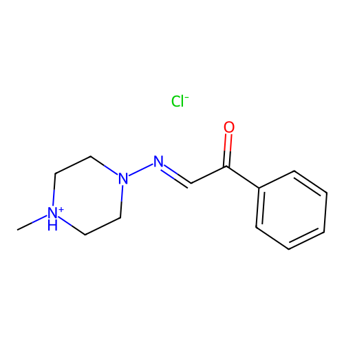 Acetophenone, 2-((4-methyl-1-piperazinyl)imino)-, hydrochloride structure