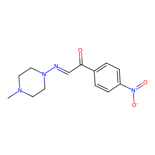 (2E)-2-(4-methylpiperazin-1-yl)imino-1-(4-nitrophenyl)ethanone structure