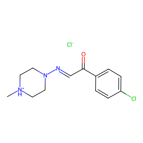 Acetophenone, 4'-chloro-2-((4-methyl-1-piperazinyl)imino)-, hydrochloride structure