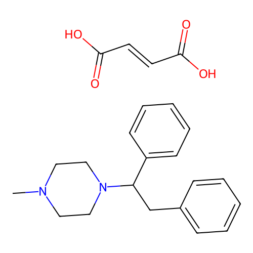 Piperazine, 1-(1,2-diphenylethyl)-4-methyl-, maleate (1:1) structure