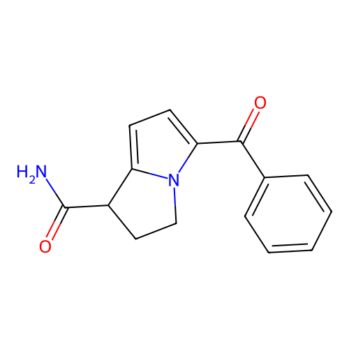5-benzoyl-2,3-dihydro-1H-pyrrolizine-1-carboxamide structure