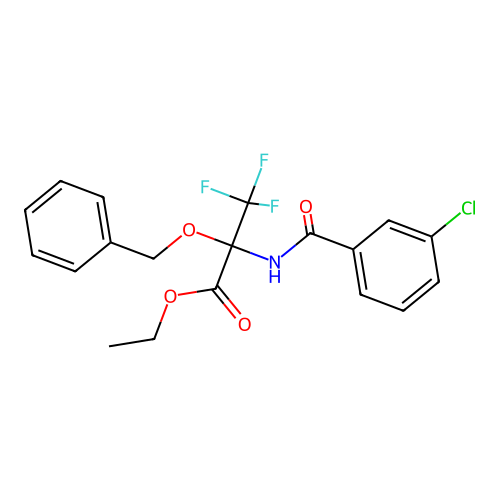2-Benzyloxy-2-(3-chloro-benzoylamino)-3,3,3-trifluoro-propionic acid ethyl ester structure