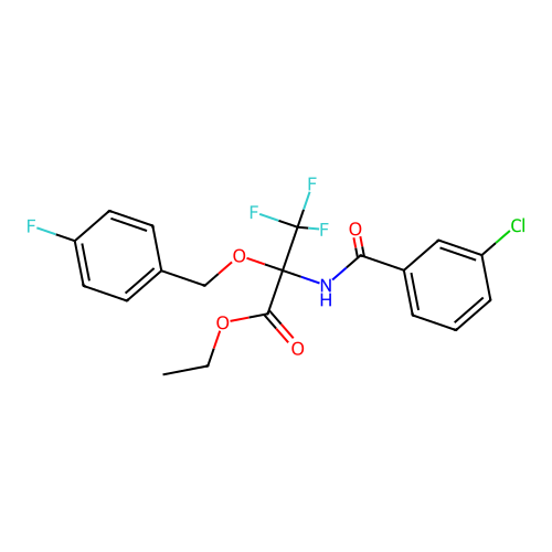 ethyl N-[(3-chlorophenyl)carbonyl]-3,3,3-trifluoro-2-[(4-fluorobenzyl)oxy]alaninate structure