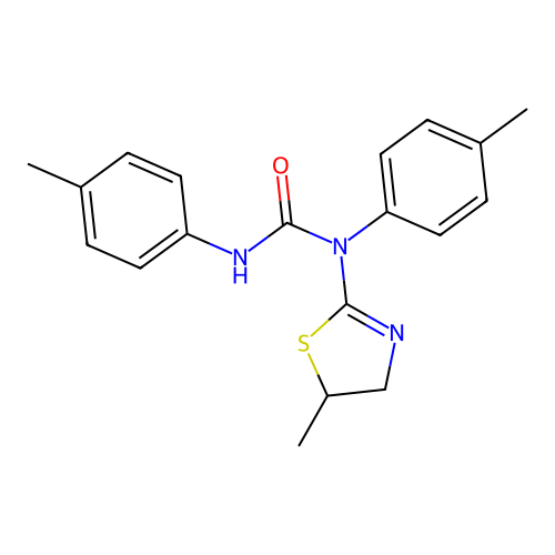 1-(5-Methyl-4,5-dihydro-1,3-thiazol-2-yl)-1,3-bis(4-methylphenyl)urea structure