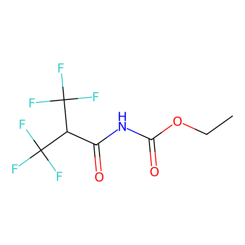 Ethyl N-[3,3,3-trifluoro-2-(trifluoromethyl)propionyl]carbamate structure