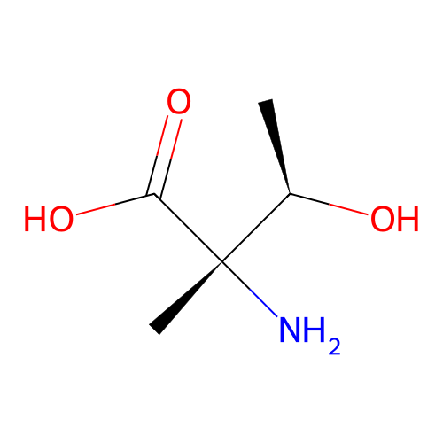 (2S,3R)-2-amino-3-hydroxy-2-methylbutanoic acid structure
