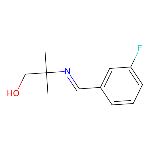 2-{(E)-[(3-Fluorophenyl)methylidene]amino}-2-methylpropan-1-ol structure