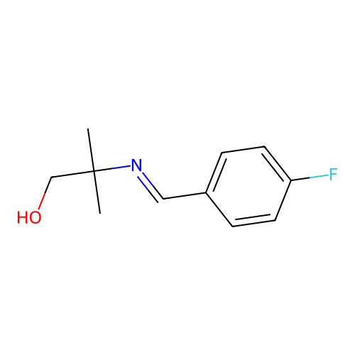 2-{(E)-[(4-Fluorophenyl)methylidene]amino}-2-methylpropan-1-ol structure