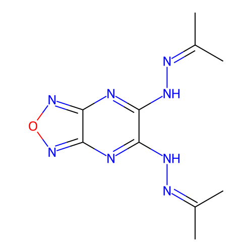 5,6-Di(dimethylmethylenehydrazino)furazano[3,4-b]pyrazine structure