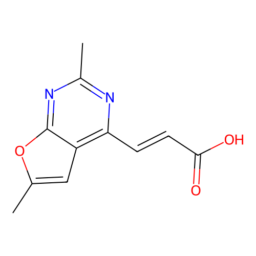 Propenoic acid, 3-(2,6-dimethyl-furo[2,3-d]pyrimidin-4-yl)- structure