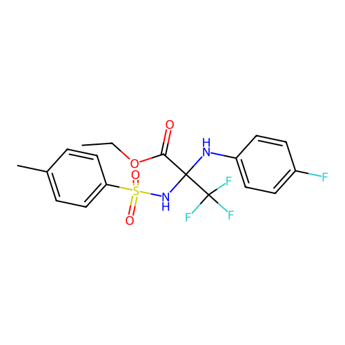 ethyl 3,3,3-trifluoro-2-[(4-fluorophenyl)amino]-N-[(4-methylphenyl)sulfonyl]alaninate structure
