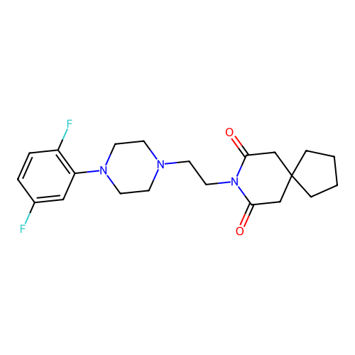 8-{2-[4-(2,5-Difluorophenyl)piperazin-1-yl]ethyl)-8-azaspiro[4.5]decane-7,9-dione structure