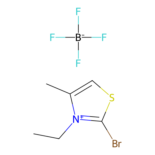 2-Bromo-3-ethyl-4-methyl thiazolium tetrafluoroborate structure
