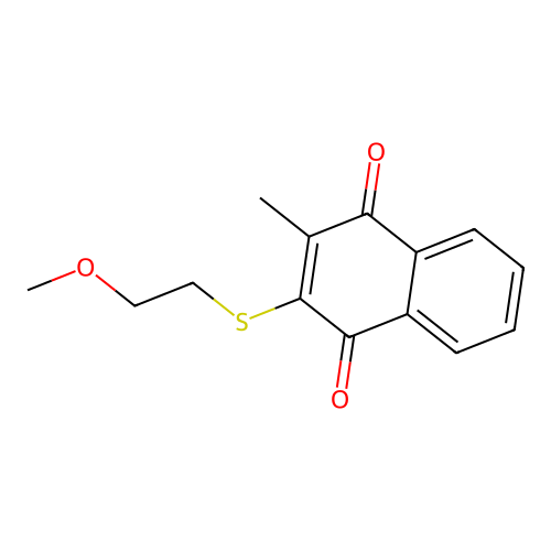 2-((2-Methoxyethyl)thio)-3-methylnaphthalene-1,4-dione structure