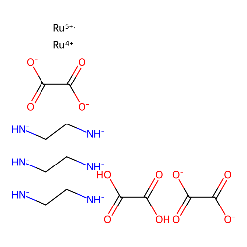 Ruthenium(1+),2-ethanediamine-N,N')[ethanedioato(2-)-O,O']-, (OC-6-22)-, (OC-6-21)-(ethanediamine-N,N')bis[ethanedioato(2-)-O,O']ruthenate(1-) structure